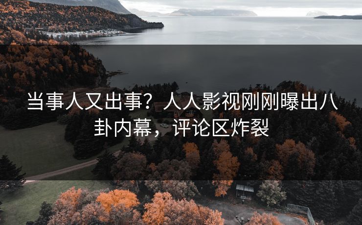 当事人又出事？人人影视刚刚曝出八卦内幕，评论区炸裂