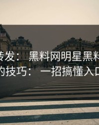 别急着转发： 黑料网明星黑料： 最被低估的技巧： 一招搞懂入口变化