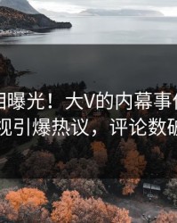 刚刚真相曝光！大V的内幕事件在人人影视引爆热议，评论数破万