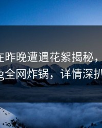 主持人在昨晚遭遇花絮揭秘，糖心vlog全网炸锅，详情深扒