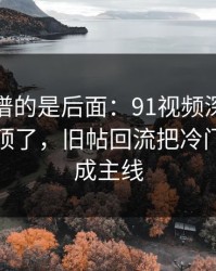 真正离谱的是后面：91视频深夜那波讨论太顶了，旧帖回流把冷门边角变成主线